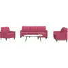 Image de Ensemble De Canapés 4 Pcs Avec Coussins Rouge Bordeaux Velours Vidaxl