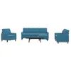 Image de vidaXL Ensemble de canapés 4 pcs avec coussins Bleu Velours 3278370