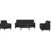 Image de Ensemble De Canapés 3pcs Et Coussins Et Traversins Noir Velours Vidaxl