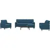 Image de Ensemble De Canapés 4pcs Et Coussins Et Traversins Bleu Velours Vidaxl