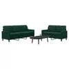 Image de Ensemble De Canapés 2 Pcs Avec Coussins Vert Foncé Velours Vidaxl