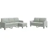 Image de Ensemble De Canapés 3 Pcs Avec Coussins Gris Clair Velours Vidaxl