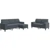 Image de Ensemble De Canapés 3 Pcs Avec Coussins Gris Foncé Velours Vidaxl