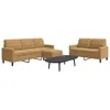 Image de vidaXL Ensemble de canapés 3 pcs avec coussins Marron Velours 3278408