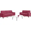 Image de Ensemble De Canapés 2 Pcs Avec Coussins Et Traversins Velours Vidaxl