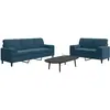 Image de Ensemble De Canapés 2pcs Et Coussins Et Traversins Bleu Velours Vidaxl