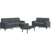 Image de Ensemble De Canapés 3 Pcs Avec Coussins Et Traversins Velours Vidaxl