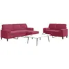 Image de Ensemble De Canapés 3 Pcs Avec Coussins Et Traversins Velours Vidaxl