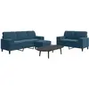 Image de Ensemble De Canapés 3pcs Et Coussins Et Traversins Bleu Velours Vidaxl
