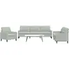 Image de Ensemble De Canapés 3 Pcs Avec Coussins Gris Clair Velours Vidaxl
