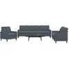 Image de Ensemble De Canapés 3 Pcs Avec Coussins Gris Foncé Velours Vidaxl