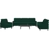 Image de Ensemble De Canapés 3 Pcs Avec Coussins Vert Foncé Velours Vidaxl