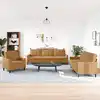 Image de Ensemble De Canapés 3 Pcs Avec Coussins Marron Velours Vidaxl
