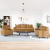 Image de vidaXL Ensemble de canapés 3 pcs avec coussins Marron Velours 3278438