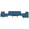Image de vidaXL Ensemble de canapés 3 pcs avec coussins Bleu Velours 3278440