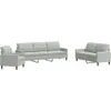 Image de Ensemble De Canapés 4 Pcs Avec Coussins Gris Clair Velours Vidaxl