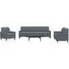 Image de Ensemble De Canapés 4 Pcs Avec Coussins Gris Foncé Velours Vidaxl