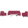 Image de Ensemble De Canapés 4 Pcs Avec Coussins Rouge Bordeaux Velours Vidaxl