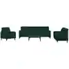 Image de Ensemble De Canapés 3 Pcs Avec Coussins Et Traversins Velours Vidaxl
