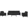 Image de Ensemble De Canapés 3pcs Et Coussins Et Traversins Noir Velours Vidaxl