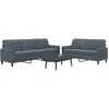 Image de Ensemble De Canapés 2 Pcs Avec Coussins Gris Foncé Velours Vidaxl