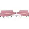 Image de Ensemble De Canapés 2 Pcs Avec Coussins Rose Velours Vidaxl