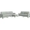 Image de Ensemble De Canapés 3 Pcs Avec Coussins Gris Clair Velours Vidaxl