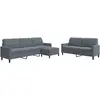 Image de Ensemble De Canapés 3 Pcs Avec Coussins Gris Foncé Velours Vidaxl