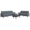 Image de vidaXL Ensemble de canapés 3 pcs avec coussins Gris foncé Velours 3278482