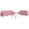 Image de vidaXL Ensemble de canapés 3 pcs avec coussins Rose Velours 3278484