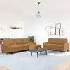 Image de Ensemble De Canapés 3 Pcs Avec Coussins Marron Velours Vidaxl