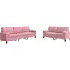 Image de Ensemble De Canapés 2pcs Et Coussins Et Traversins Rose Velours Vidaxl