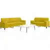 Image de Ensemble De Canapés 2 Pcs Avec Coussins Et Traversins Velours Vidaxl