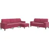 Image de Ensemble De Canapés 3 Pcs Avec Coussins Et Traversins Velours Vidaxl
