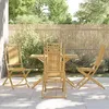 Image de vidaXL Ensemble à manger de jardin 5 pcs bambou ensemble de salle à manger dextérieur meuble de salle à manger de jardin 3278528