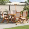 Image de Chaises Pliables De Jardin Lot De 6 Bois D'acacia Et Textilène Vidaxl