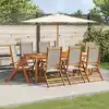 Image de Chaises Pliables De Jardin Lot De 8 Bois D'acacia Et Textilène Vidaxl