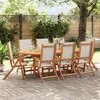 Image de vidaXL Chaises pliables de jardin lot de 8 bois dacacia et textilène chaise de jardin siège d’extérieur chaise de 3279240