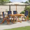 Image de Chaises Pliables De Jardin Lot De 4 Bois D'acacia Et Textilène Vidaxl