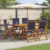 Image de Chaises Pliables De Jardin Lot De 6 Bois D'acacia Et Textilène Vidaxl