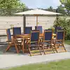 Image de Chaises Pliables De Jardin Lot De 8 Bois D'acacia Et Textilène Vidaxl