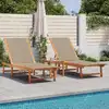 Image de Chaises Longues Lot De 2 Table Taupe Bois D'acacia Et Textilène Vidaxl