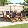 Image de vidaXL Ensemble à manger de jardin 9pcs bois dacacia solide textilène 3279299