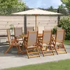 Image de vidaXL Ensemble à manger de jardin 9pcs bois dacacia solide textilène 3279313
