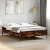 Image de vidaXL Cadre de lit chêne fumé 140x190 cm bois dingénierie et métal lit lit dinvité lit double meuble de chambre à 3279809