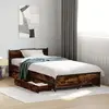 Image de Cadre De Lit Avec Tiroirs Sans Matelas Chêne Fumé 75x190 Cm Vidaxl