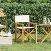 Image de vidaXL Chaise de metteur en scène pliante crème bois teck massif 4008507