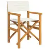 Image de Vidaxl chaise de metteur en scène pliante crème bois teck massif