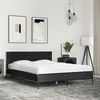 Image de vidaXL Cadre de lit noir 140x200 cm bois dingénierie et métal lit meuble de chambre à coucher sommier lit double lit 3279997