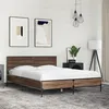 Image de vidaXL Cadre de lit chêne marron 140x200 cm bois dingénierie et métal lit meuble de chambre à coucher sommier lit 3280001